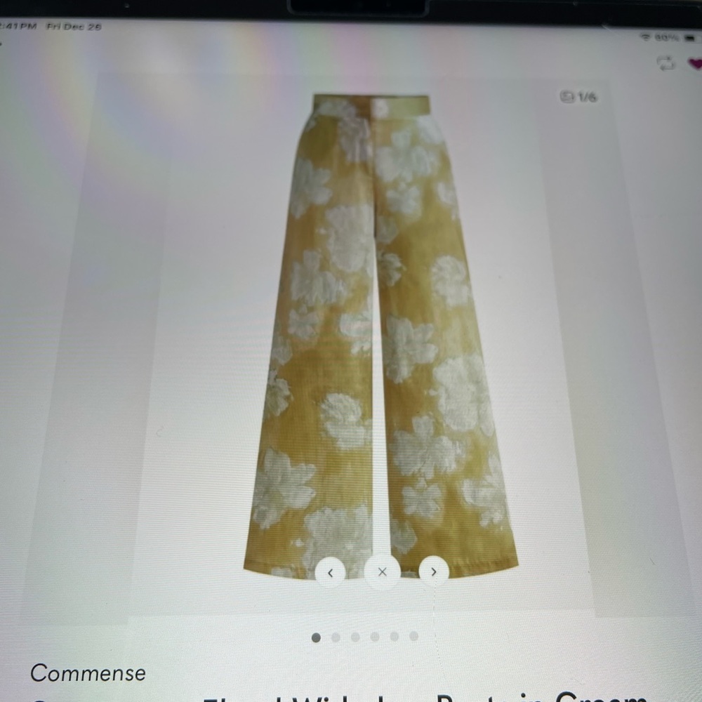 floral wide leg pants.